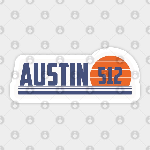 512 Austin Texas Area Code Sticker by Eureka Shirts